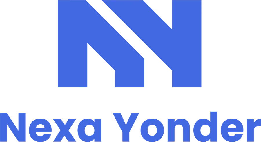 Logo Nexa Yonder: modré písmeno N ze dvou tvarů a pod ním nápis Nexa Yonder